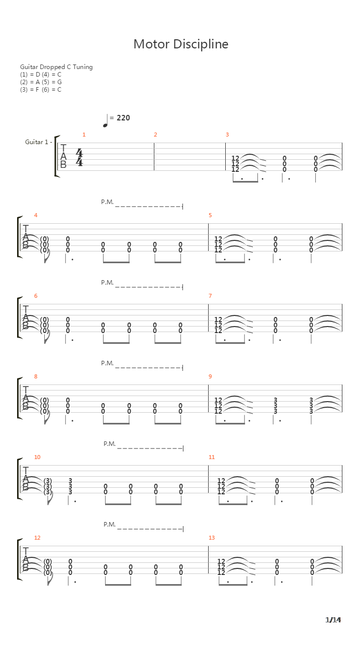 Motor Discipline吉他谱