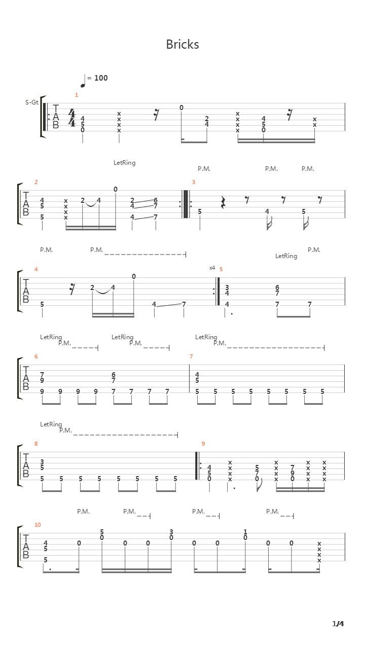 Bricks吉他谱