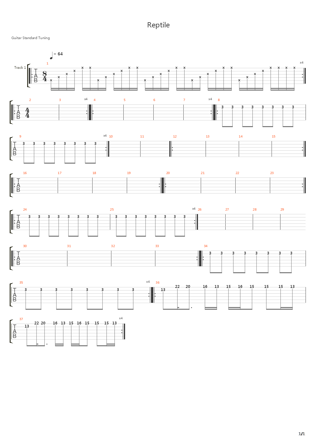 Reptile吉他谱