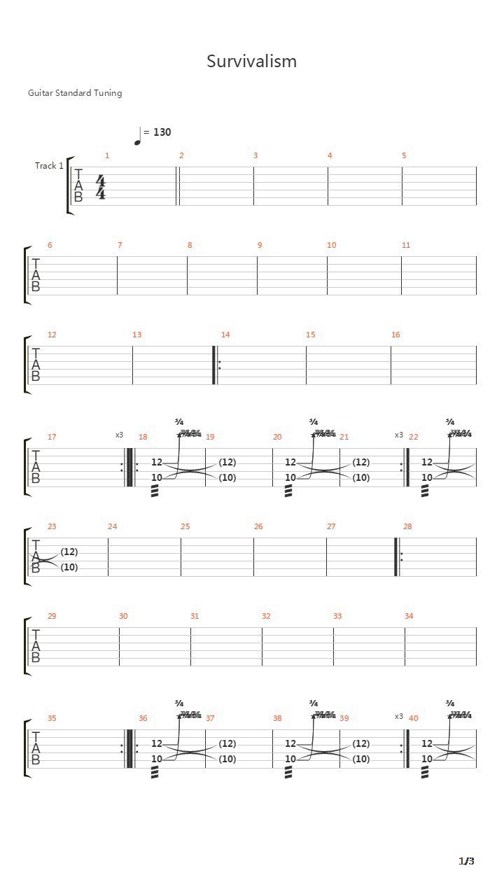 Survivalism吉他谱