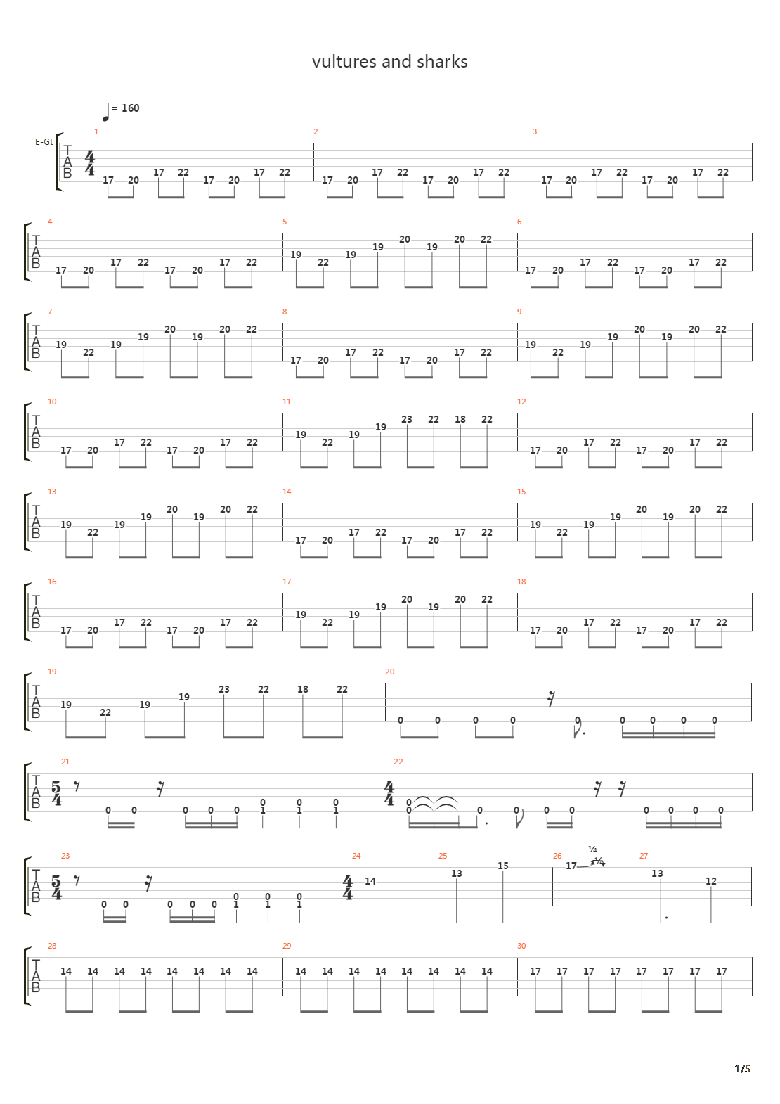Vultures And Sharks吉他谱