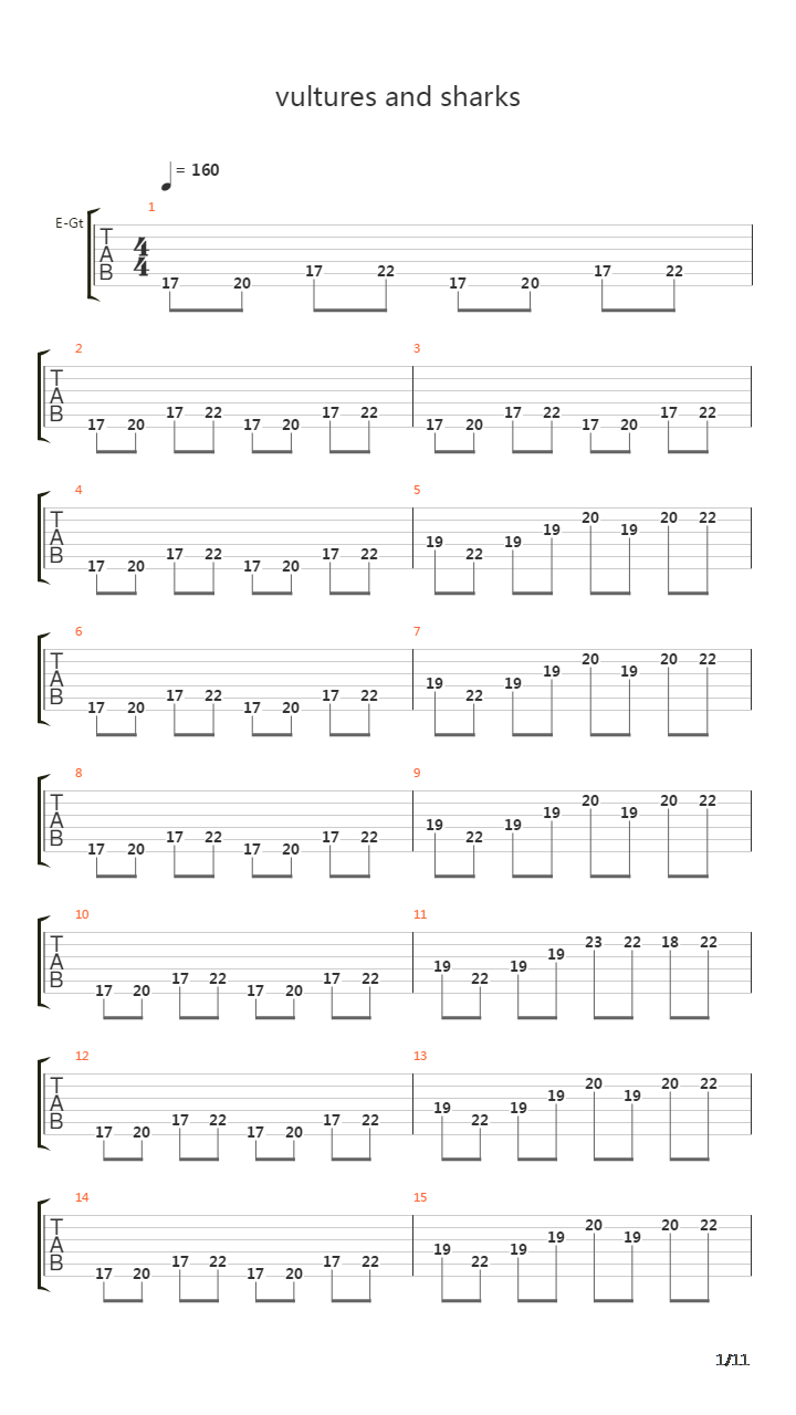 Vultures And Sharks吉他谱