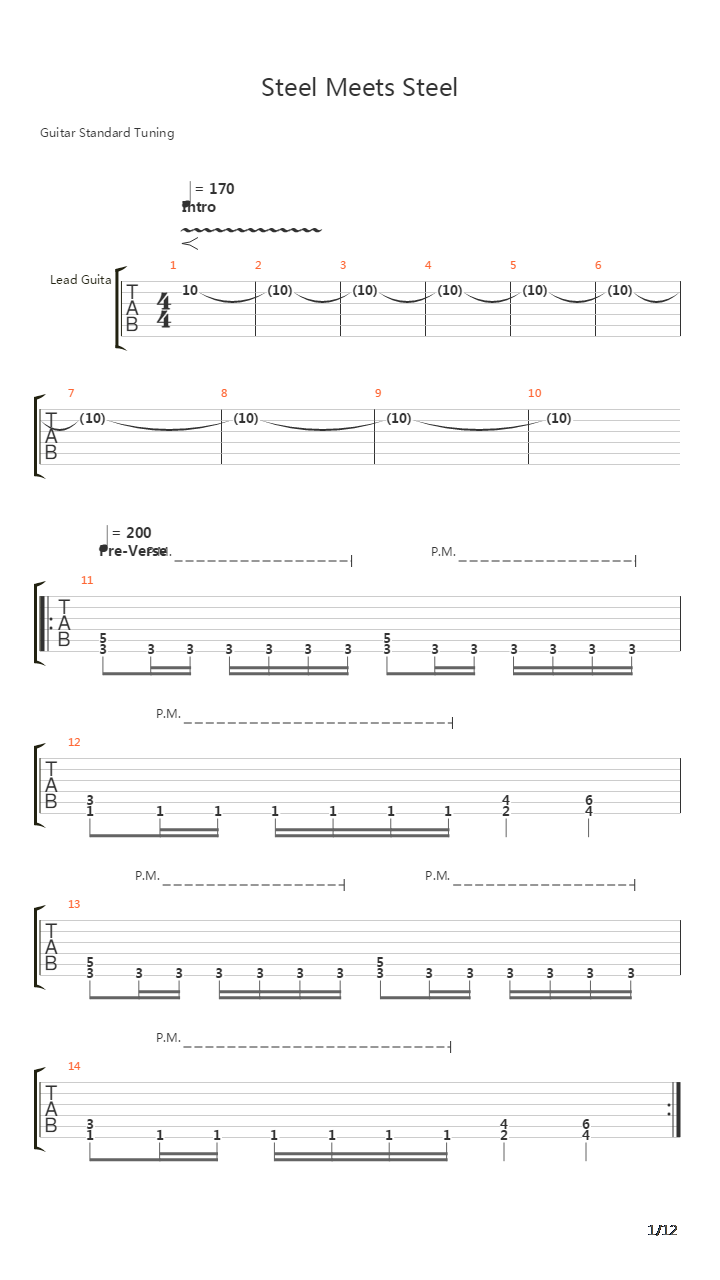 Steel Meets Steel吉他谱