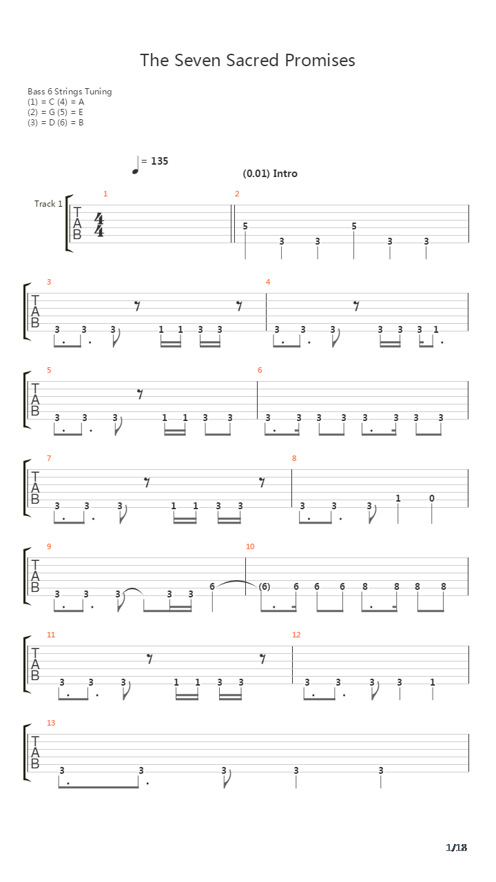 The Seven Sacred Promises吉他谱