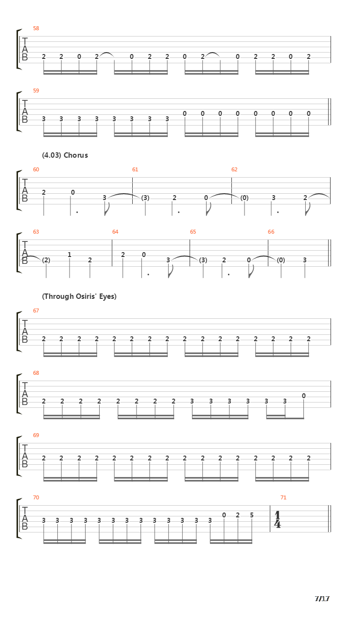 Through Osiris Eyes吉他谱