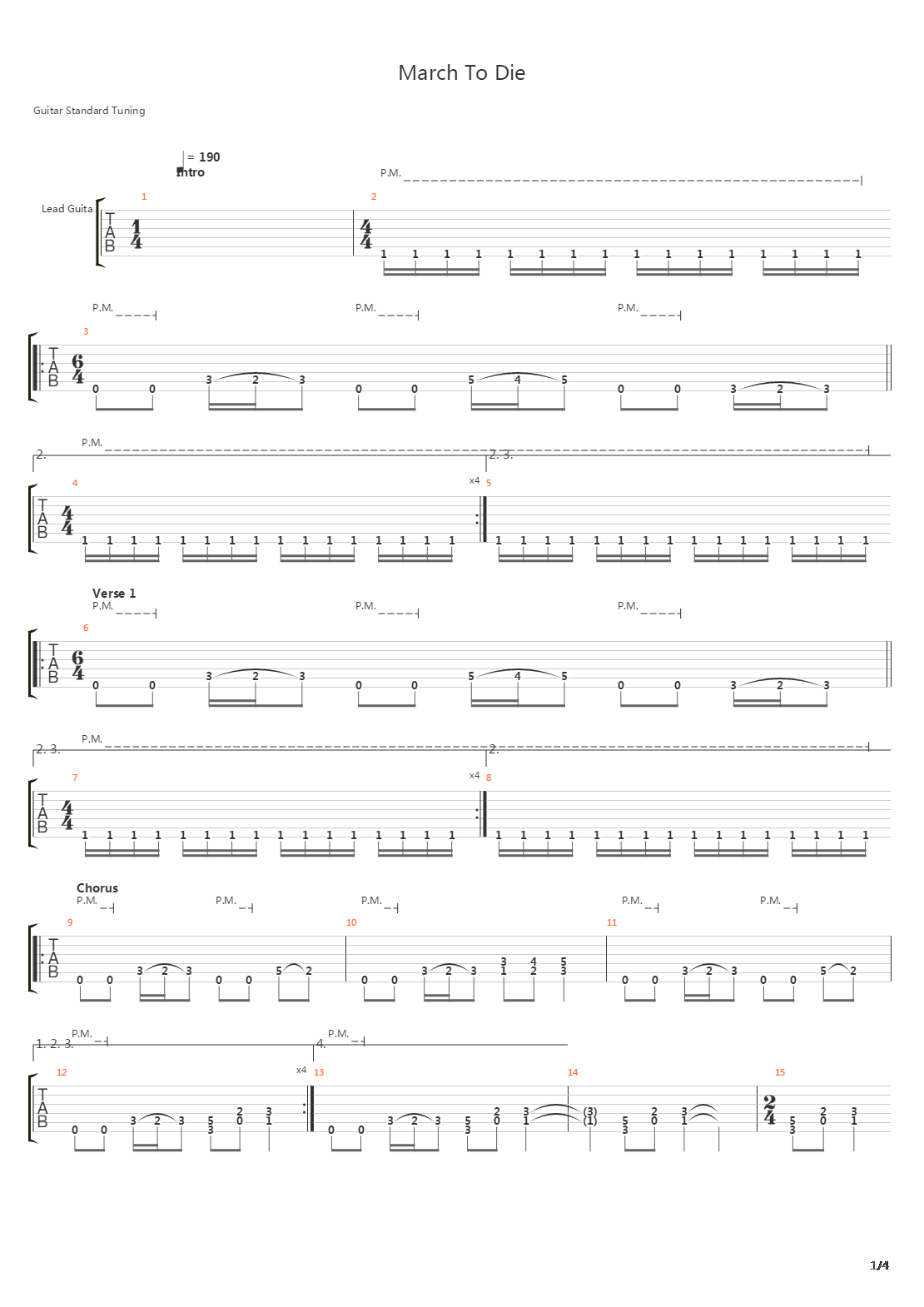 March To Die吉他谱