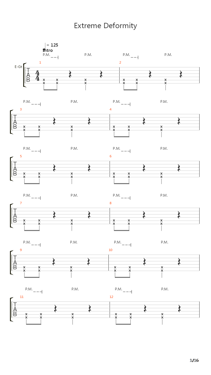 Extreme Deformity吉他谱