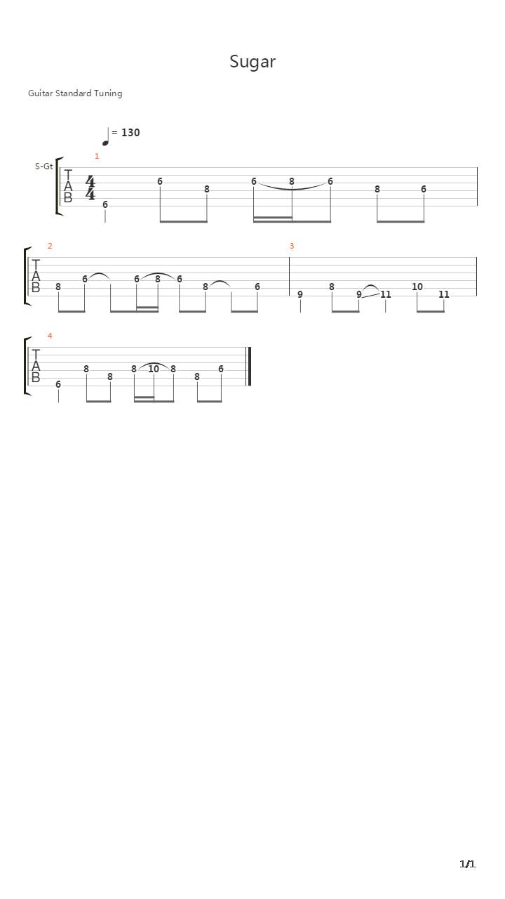 Sugar吉他谱