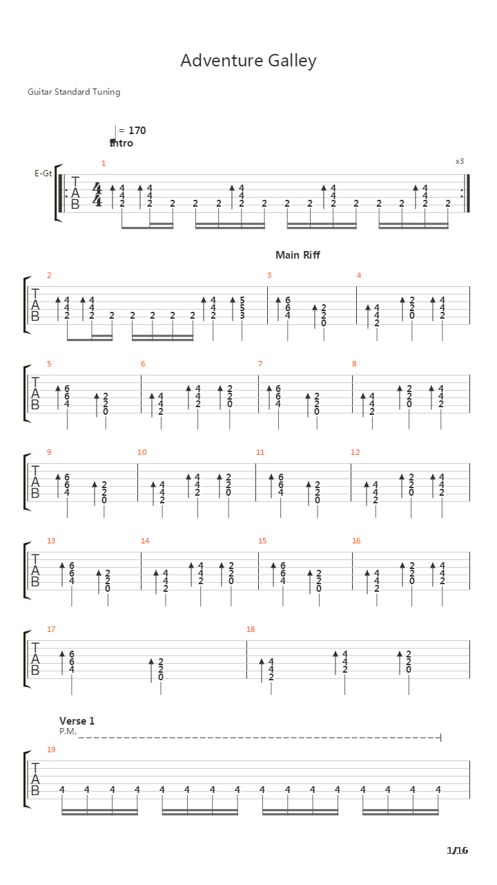 Adventure Galley吉他谱