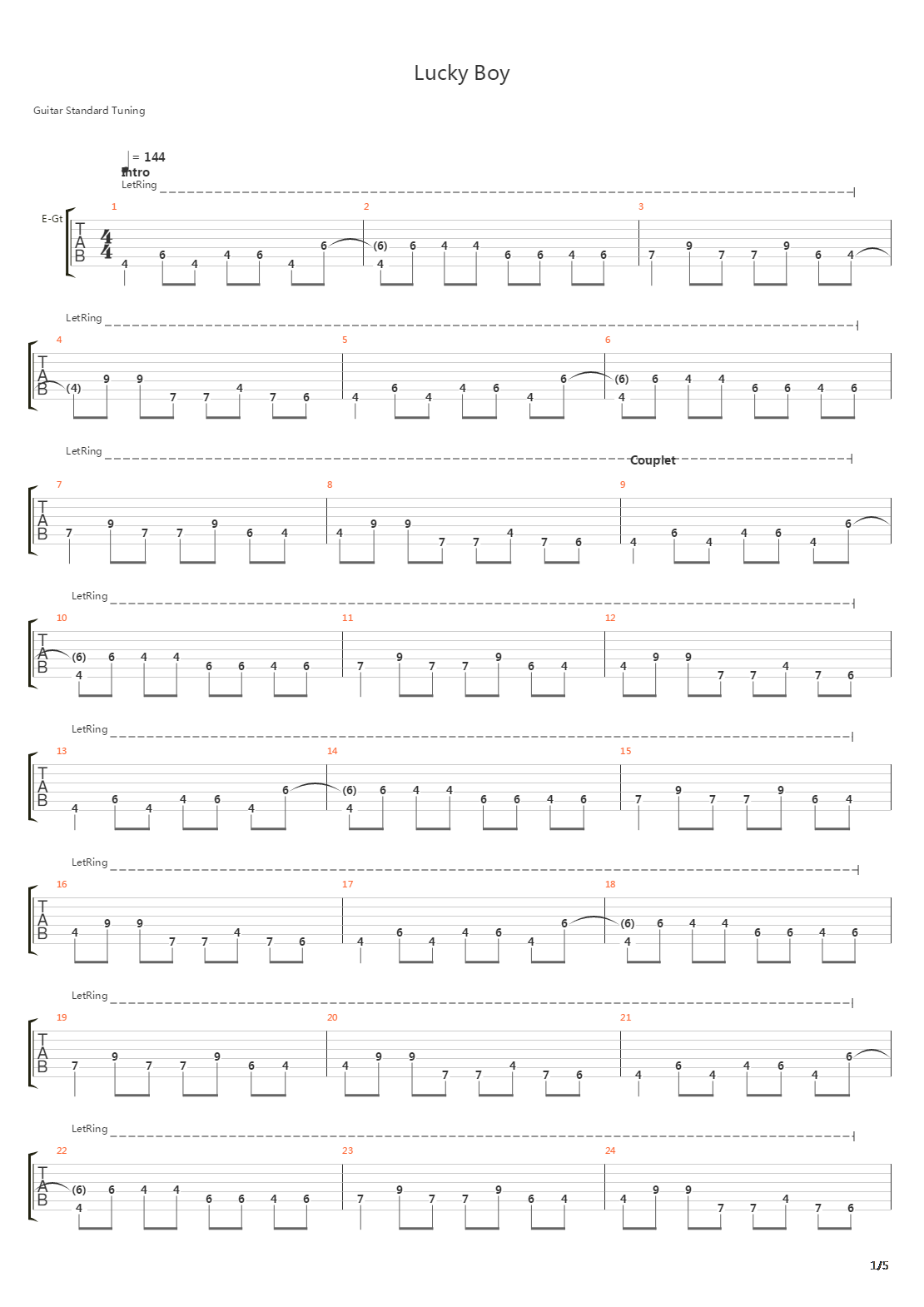 Lucky Boy吉他谱