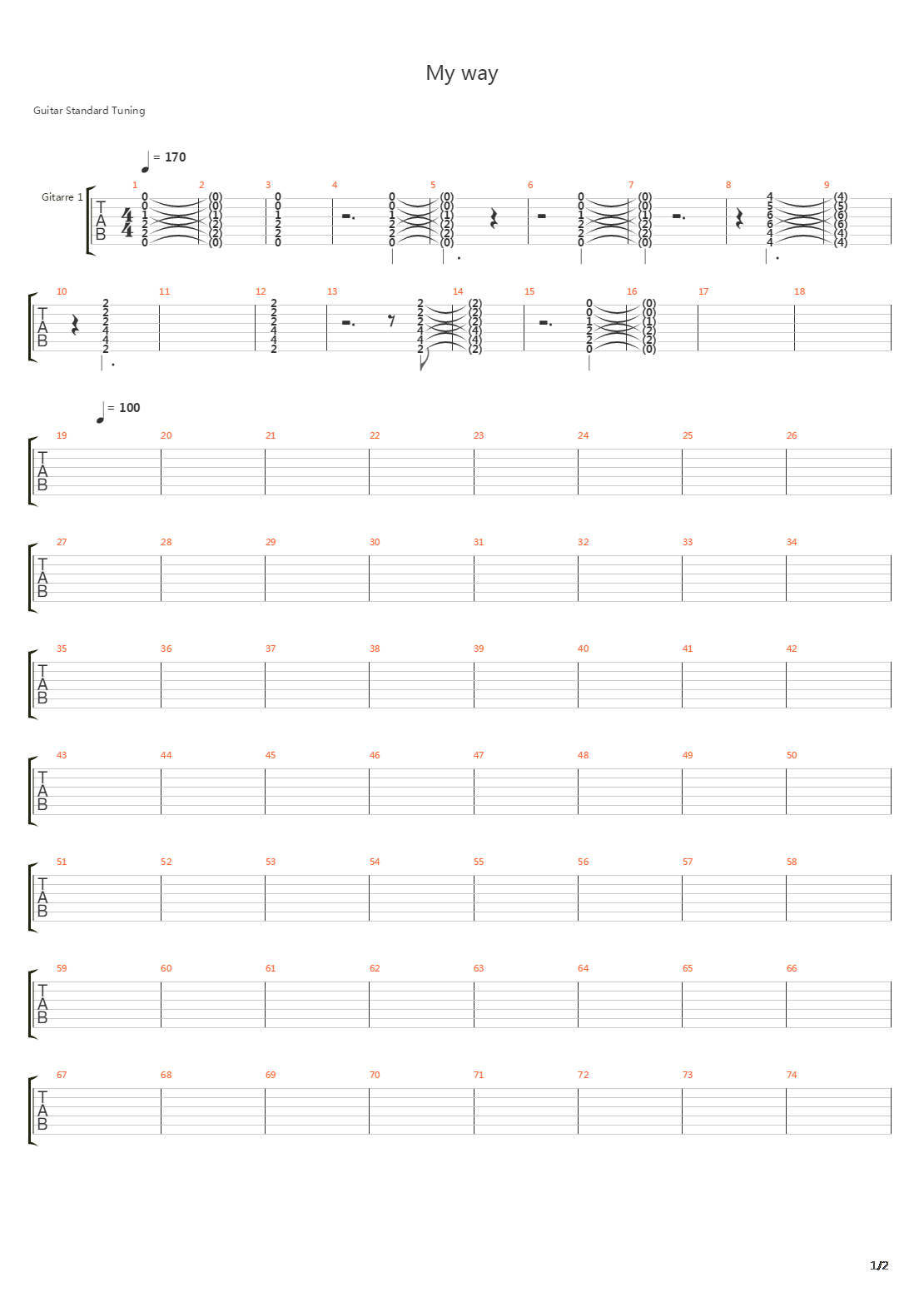 My Way吉他谱