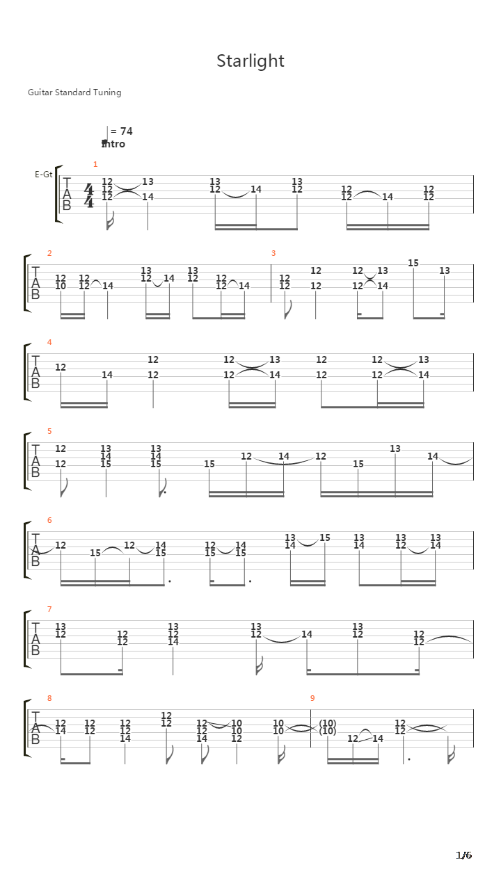 Starlight吉他谱