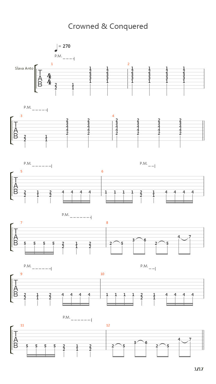 Crowned Conquered吉他谱