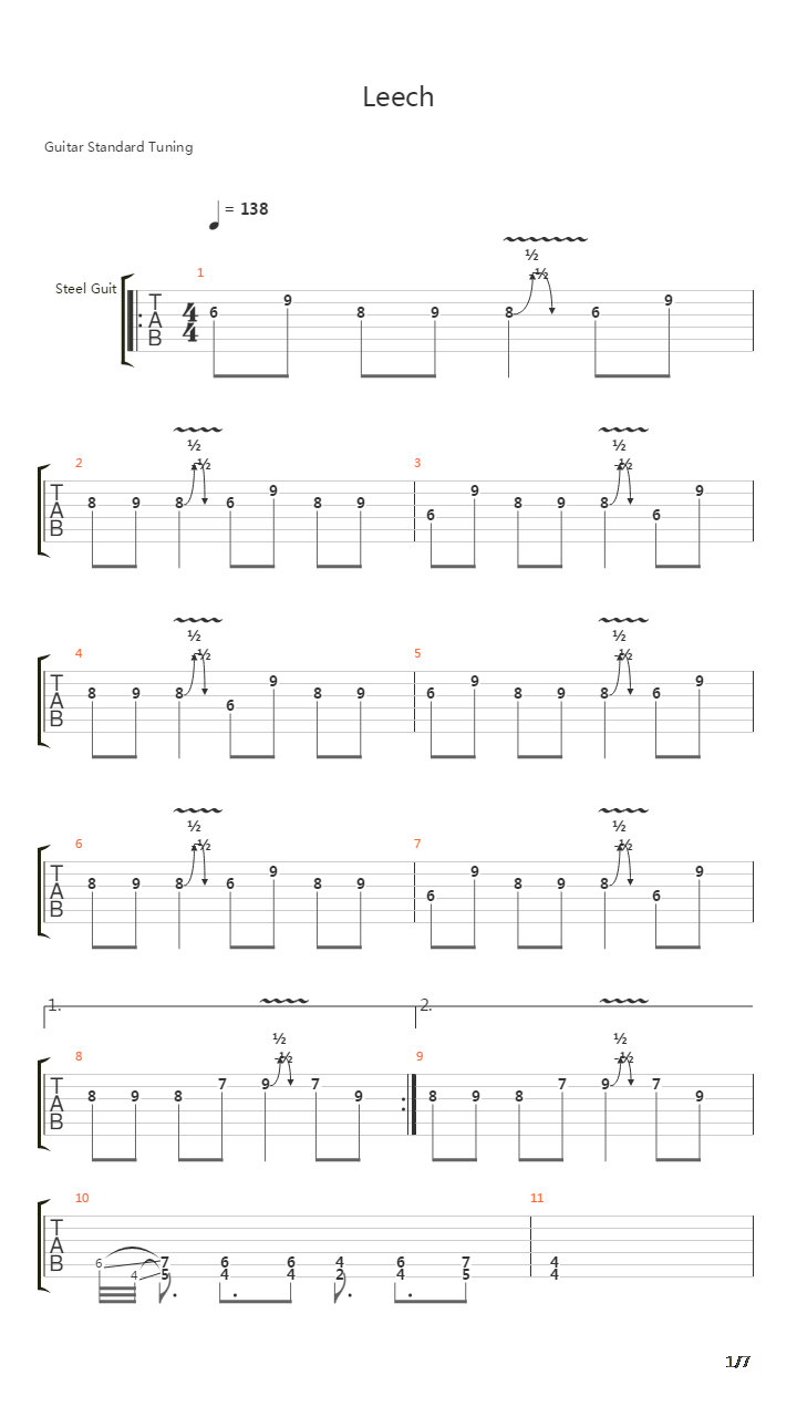 Leech吉他谱
