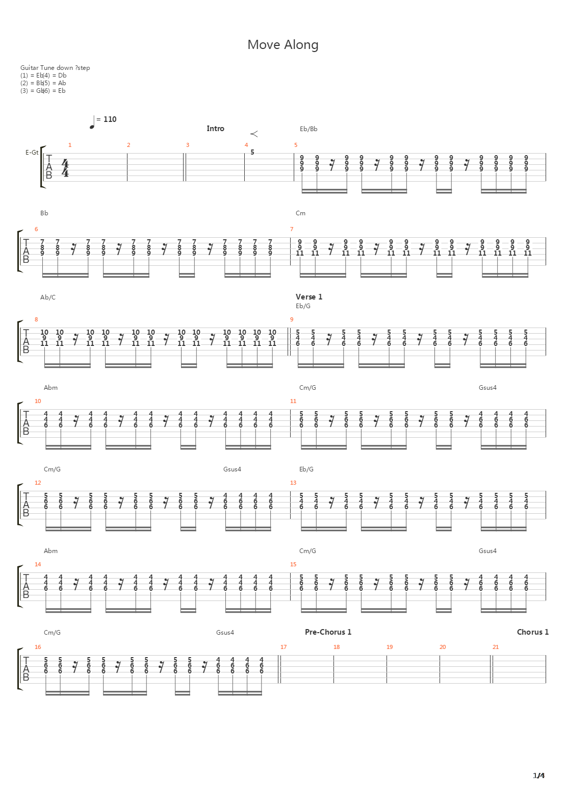 Move Along吉他谱