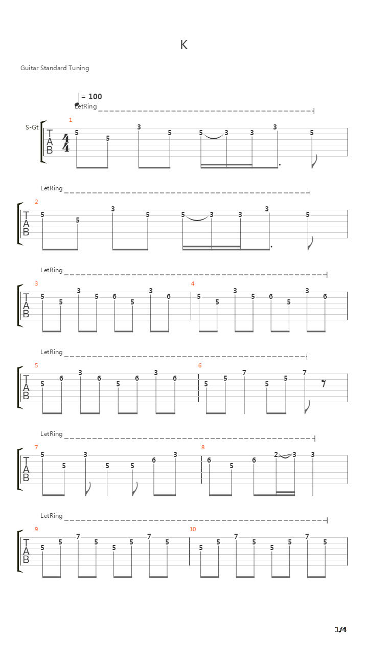 K吉他谱