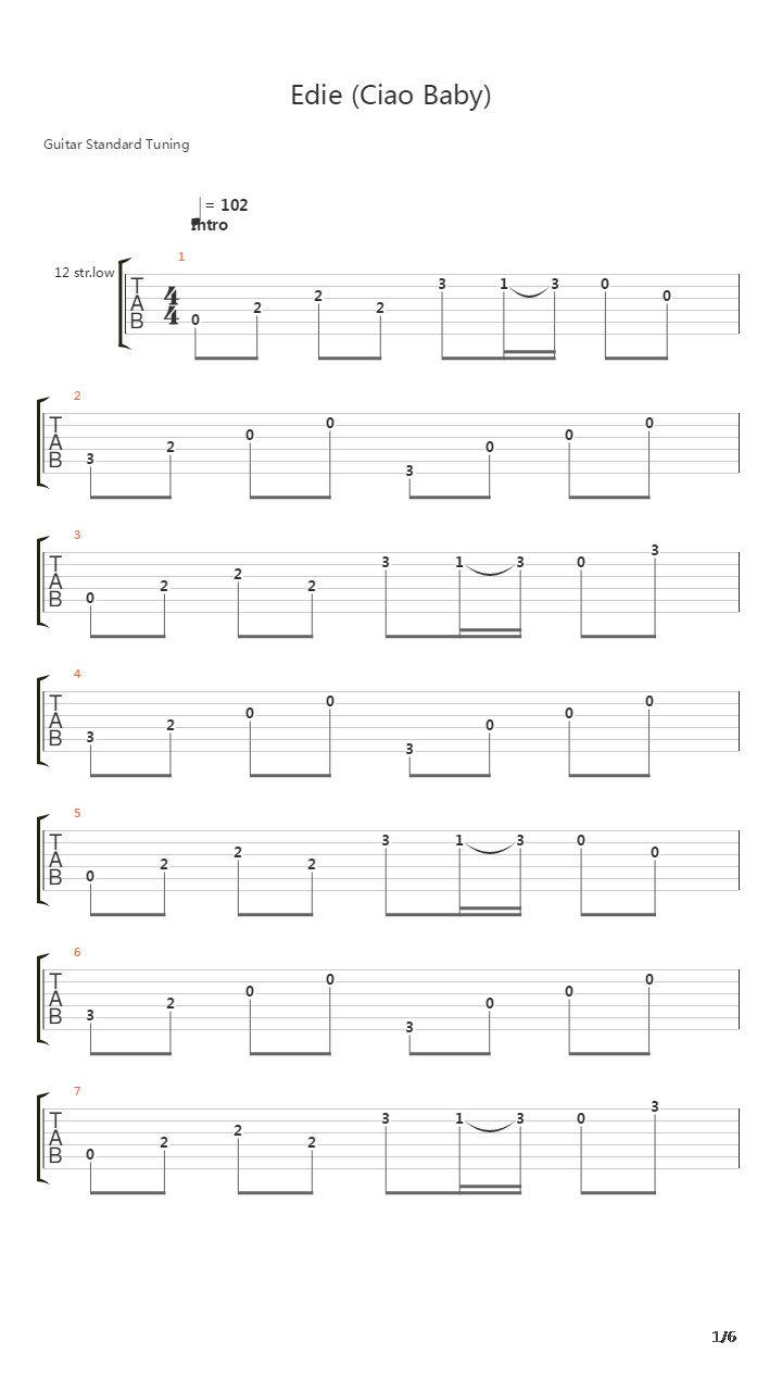Edie Ciao Baby吉他谱