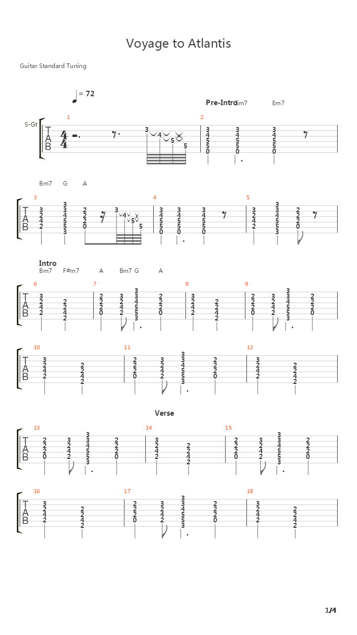 Voyage To Atlantis吉他谱