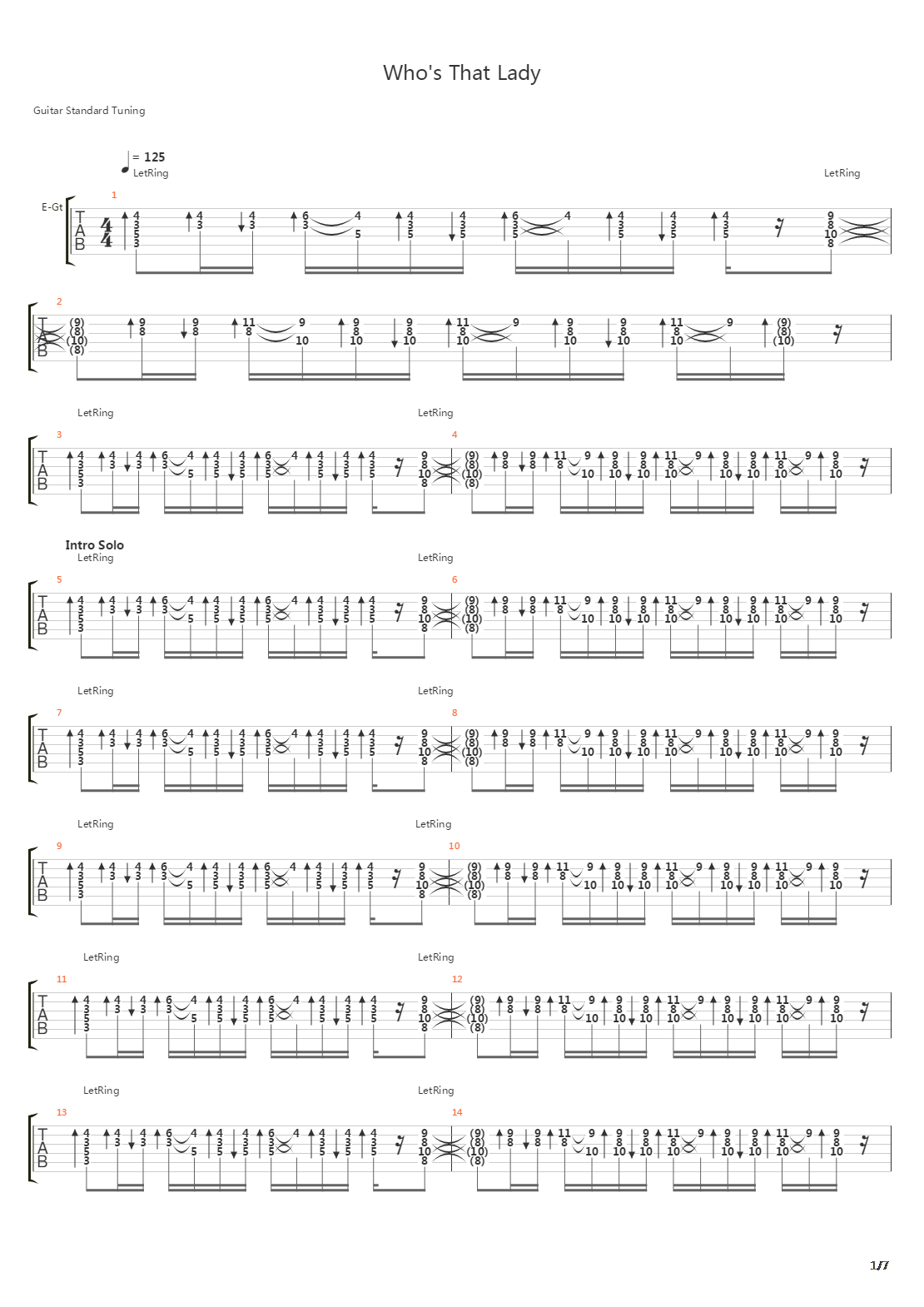 Whos That Lady吉他谱