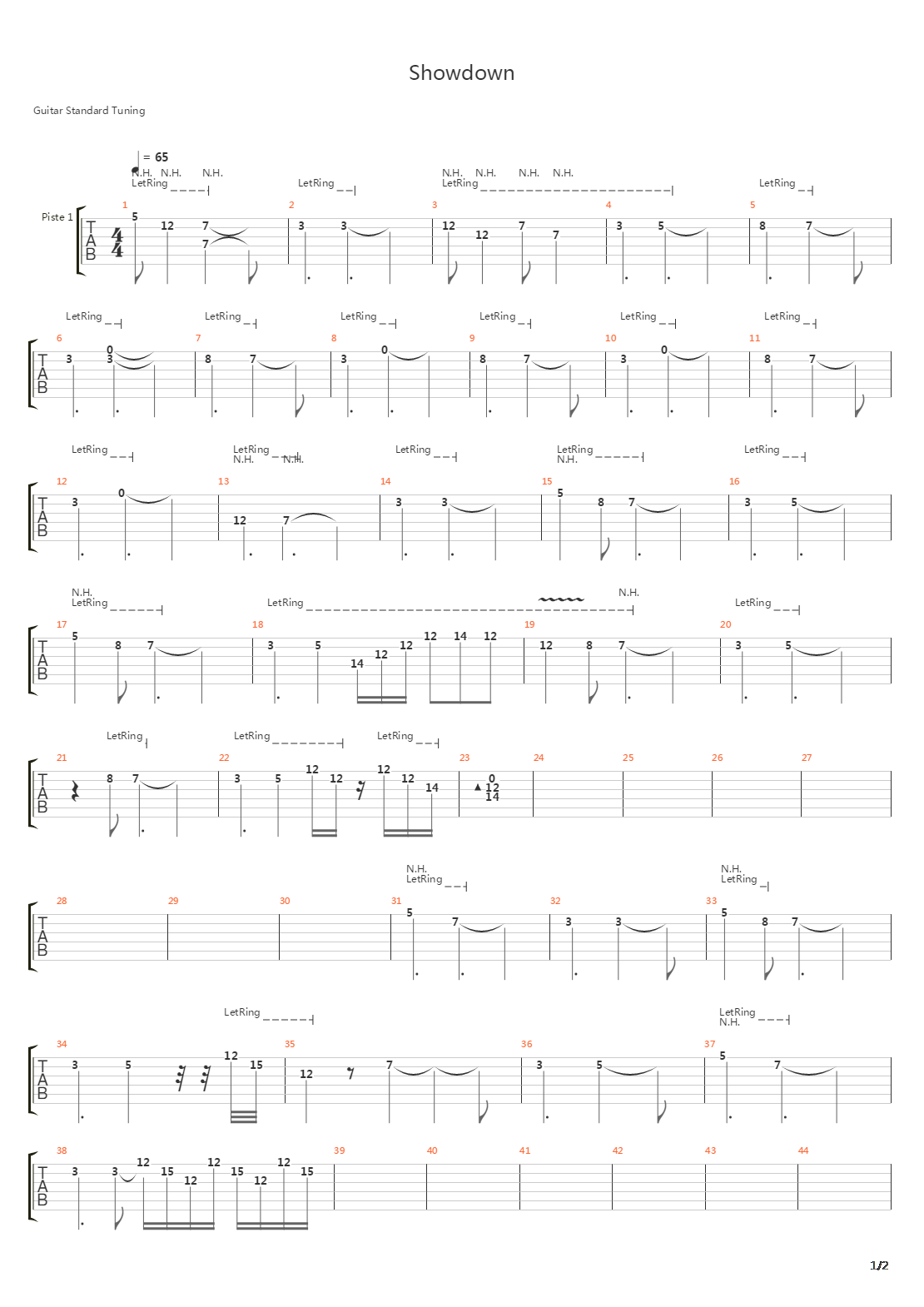 Showdown吉他谱