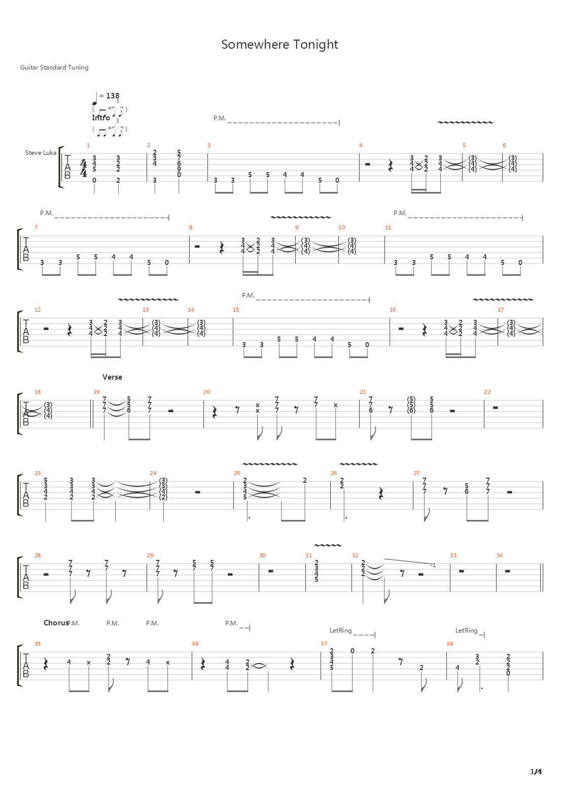 Somewhere Tonight吉他谱