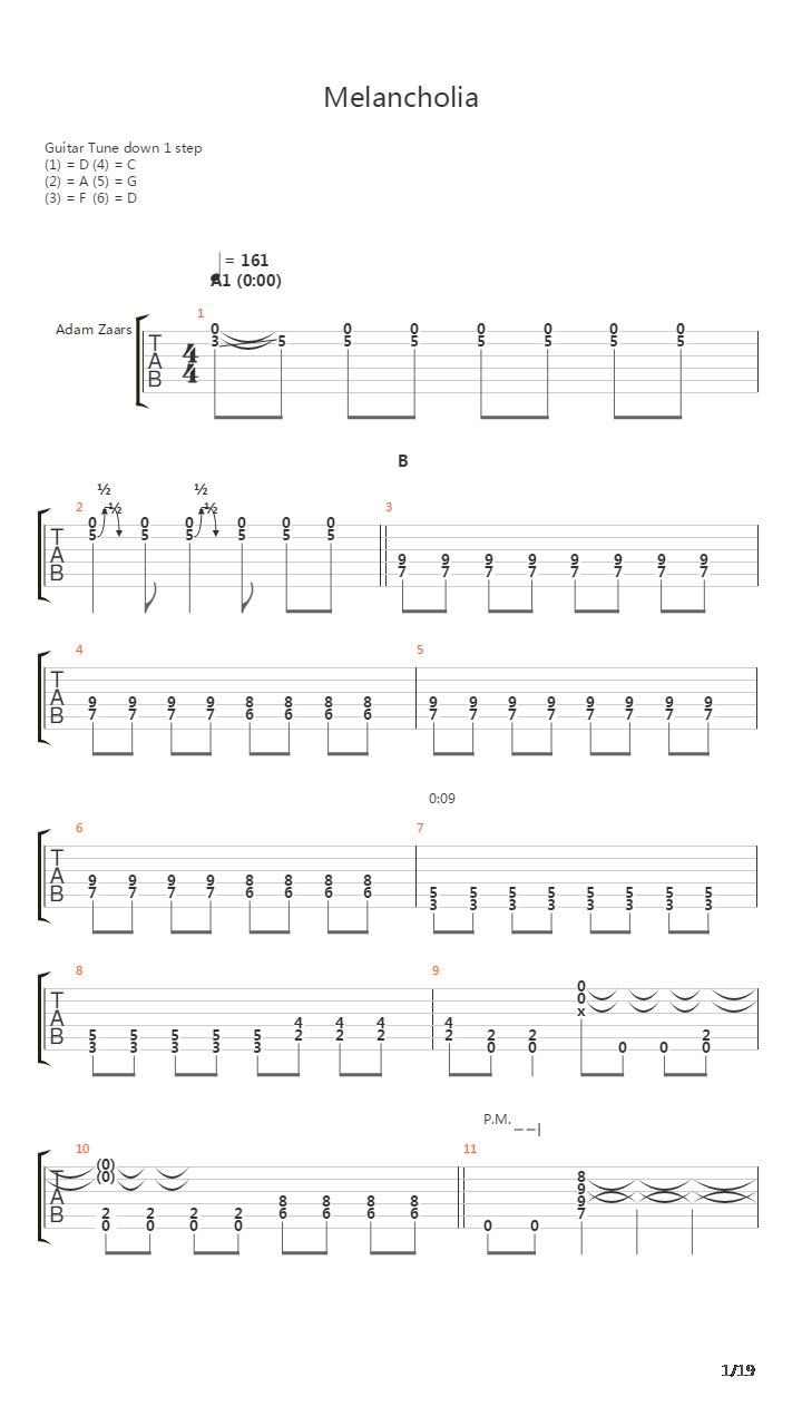 Melancholia吉他谱