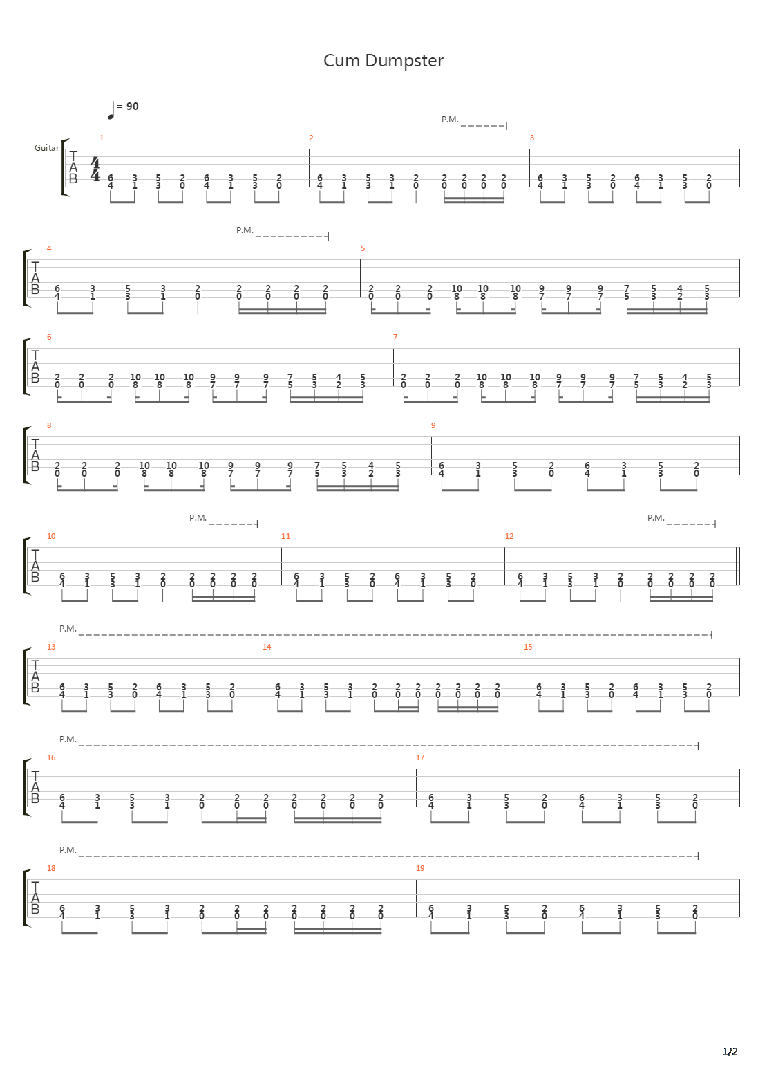 Cum Dumpster吉他谱
