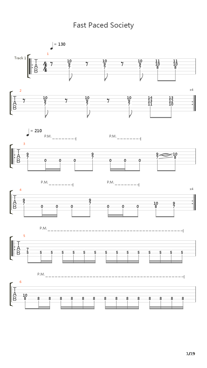 Fast Paced Society吉他谱