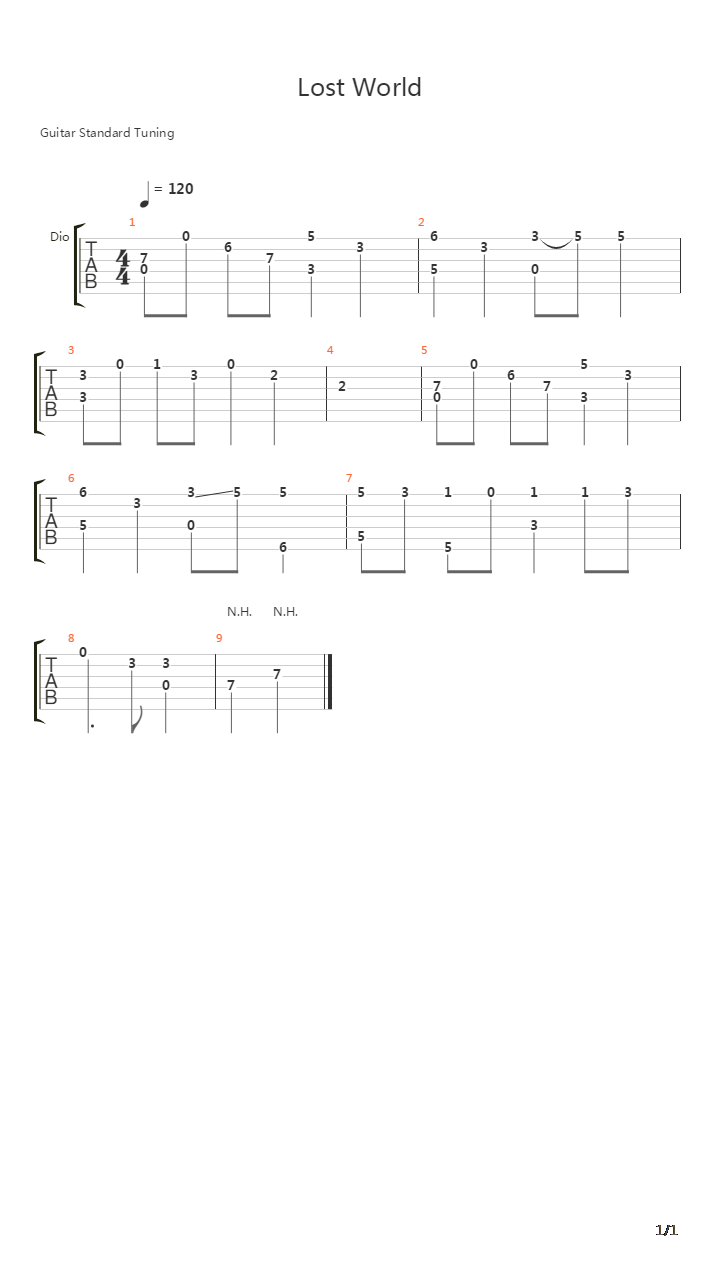 Lost World吉他谱