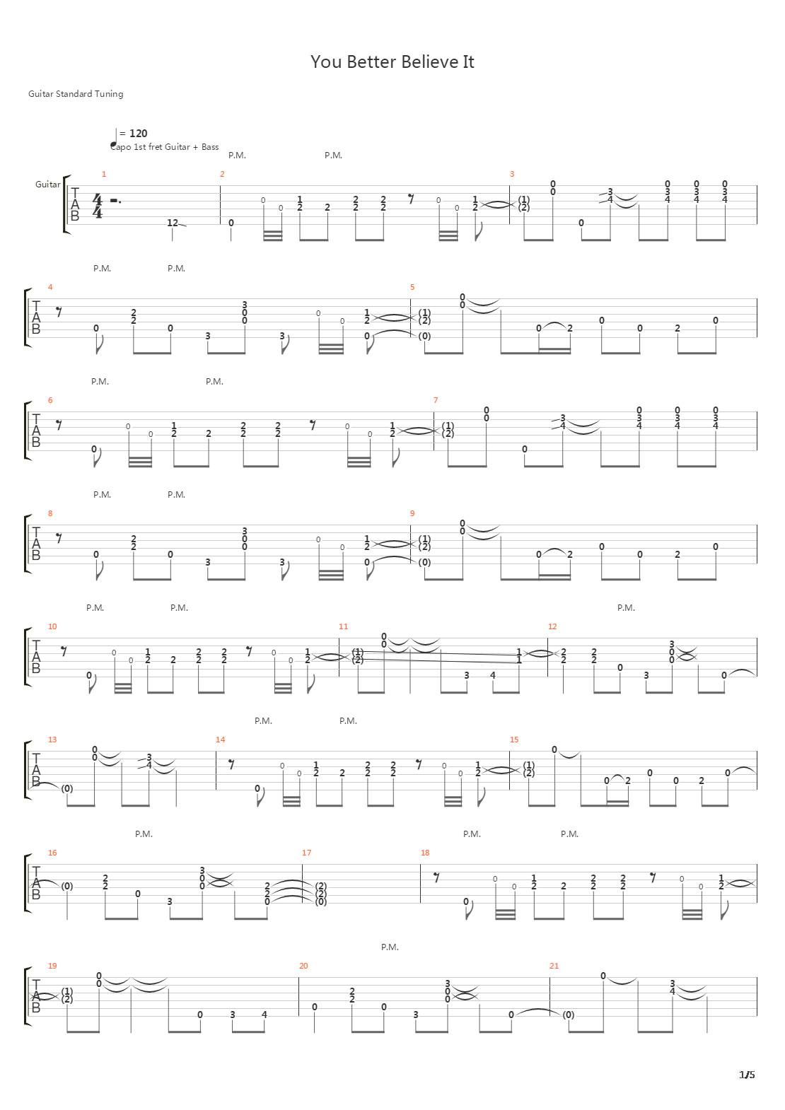 You Better Believe It吉他谱