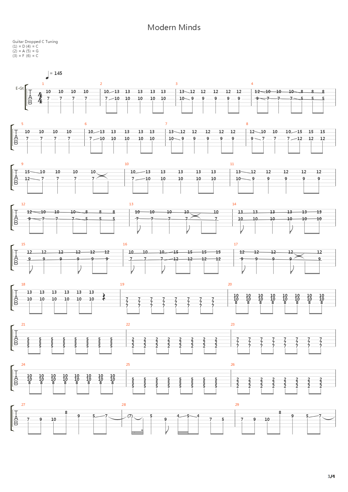 Modern Minds吉他谱