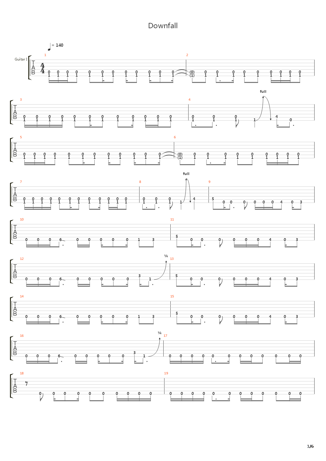 Downfall吉他谱