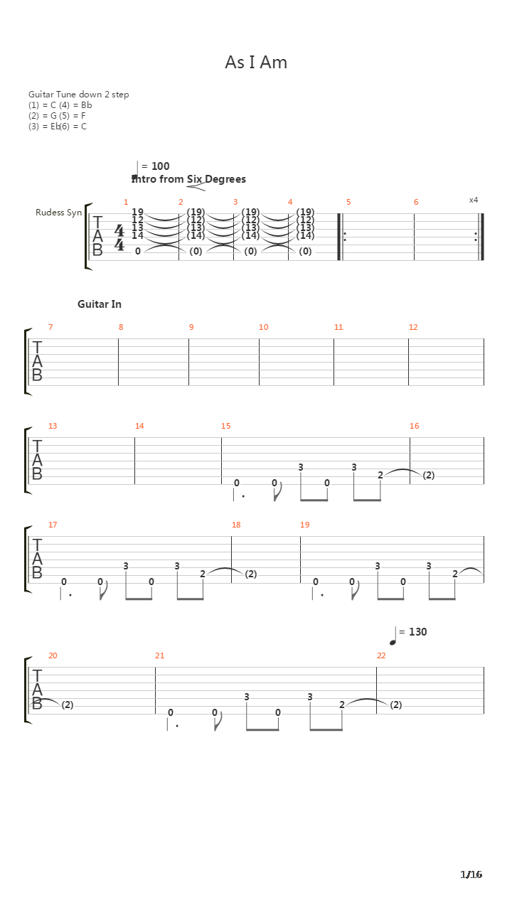 As I Am吉他谱