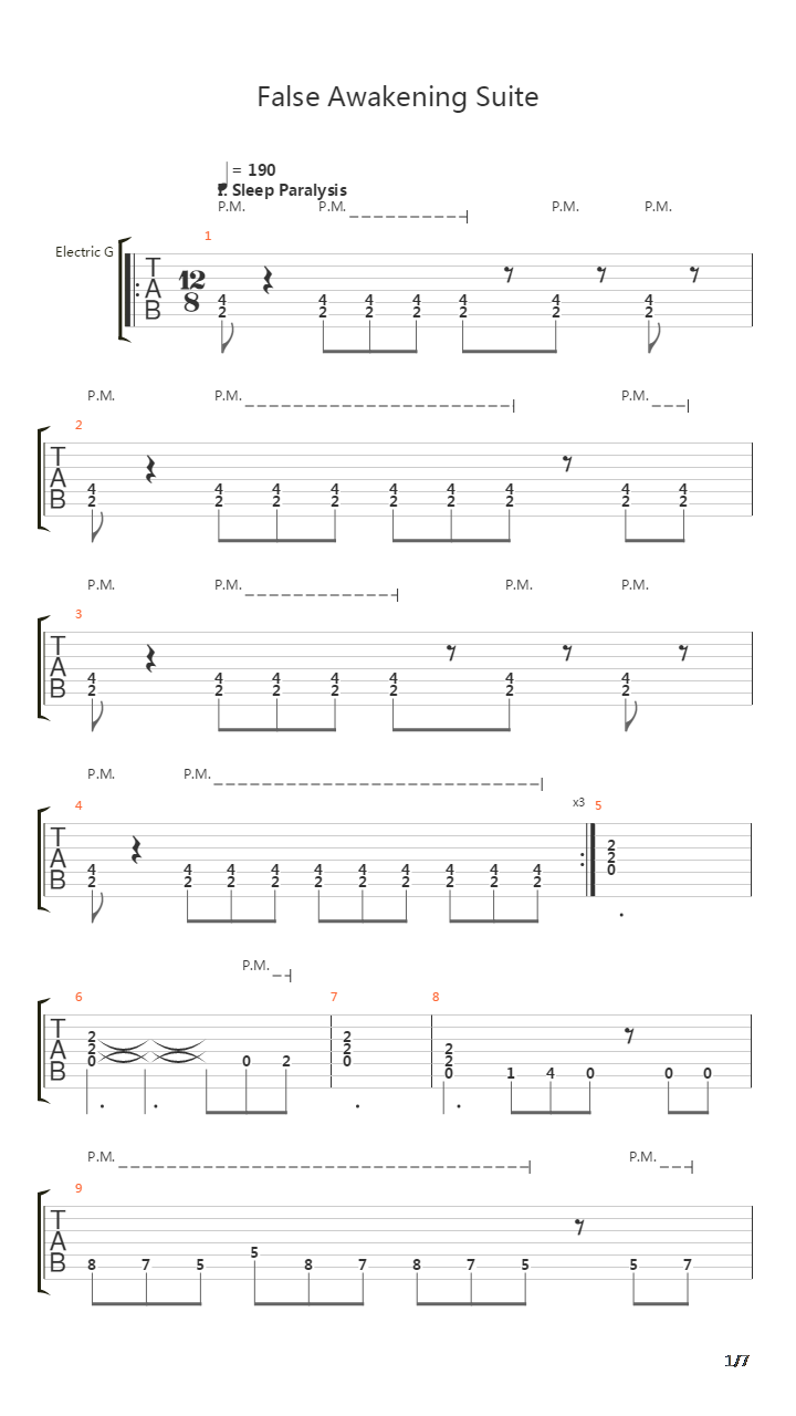 False Awakening Suite吉他谱