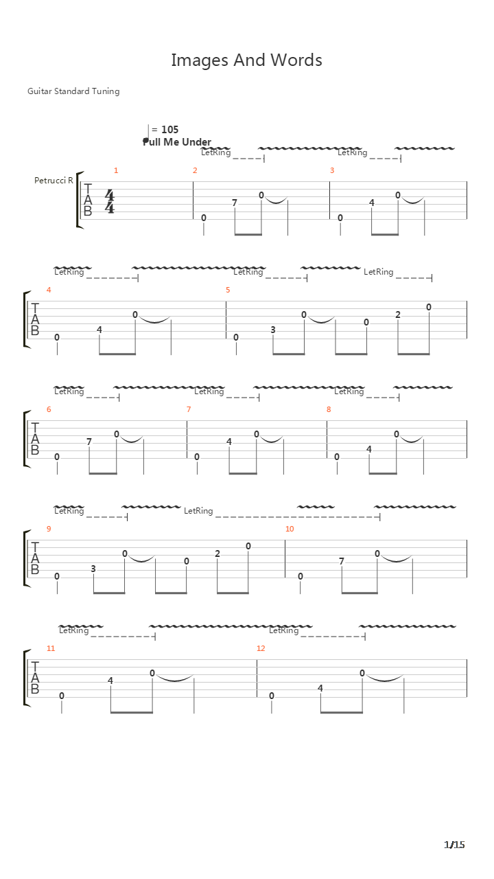 Images And Words Pt.1吉他谱