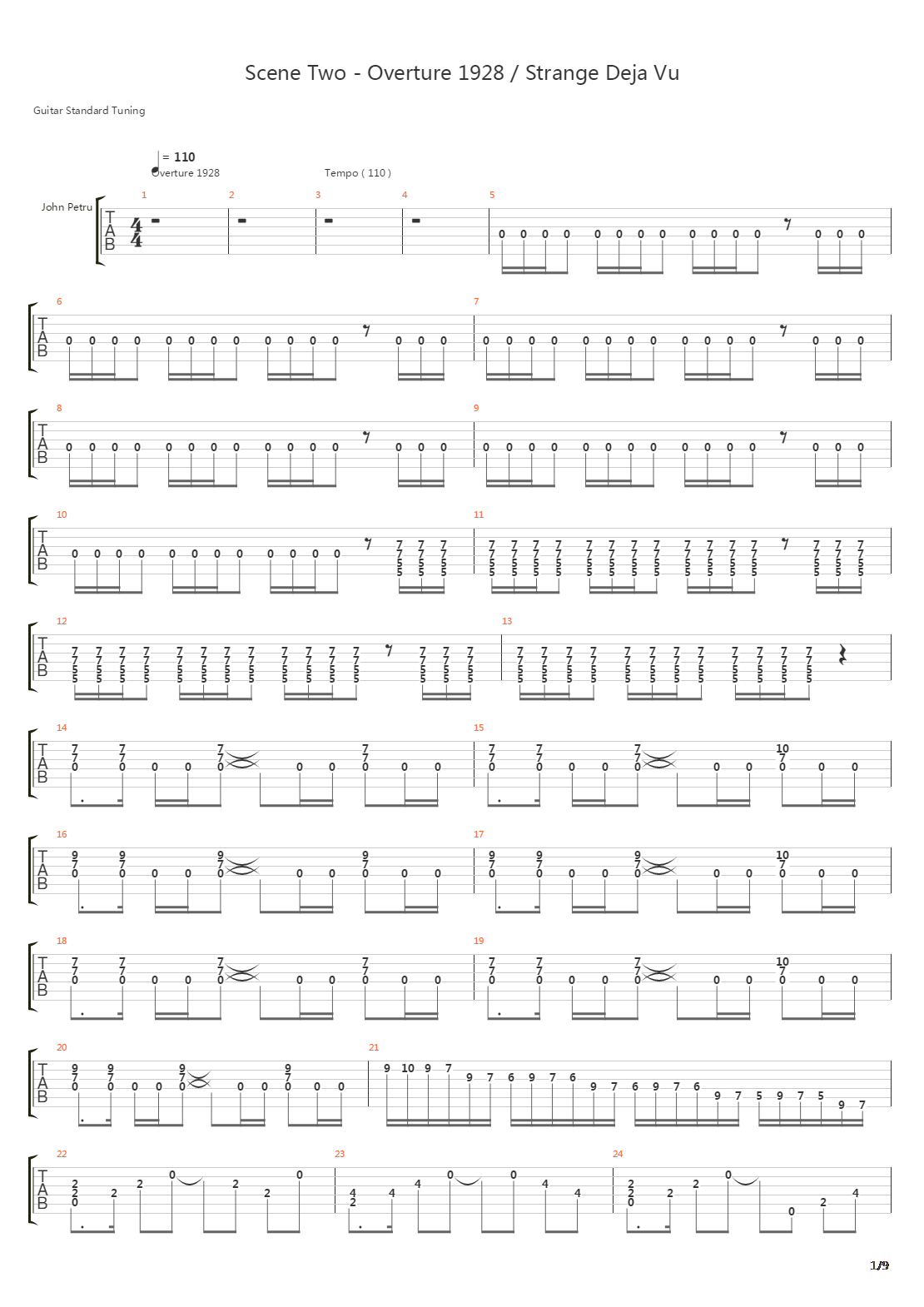 Scene Two - Overture 1928 Strange Deja Vu吉他谱