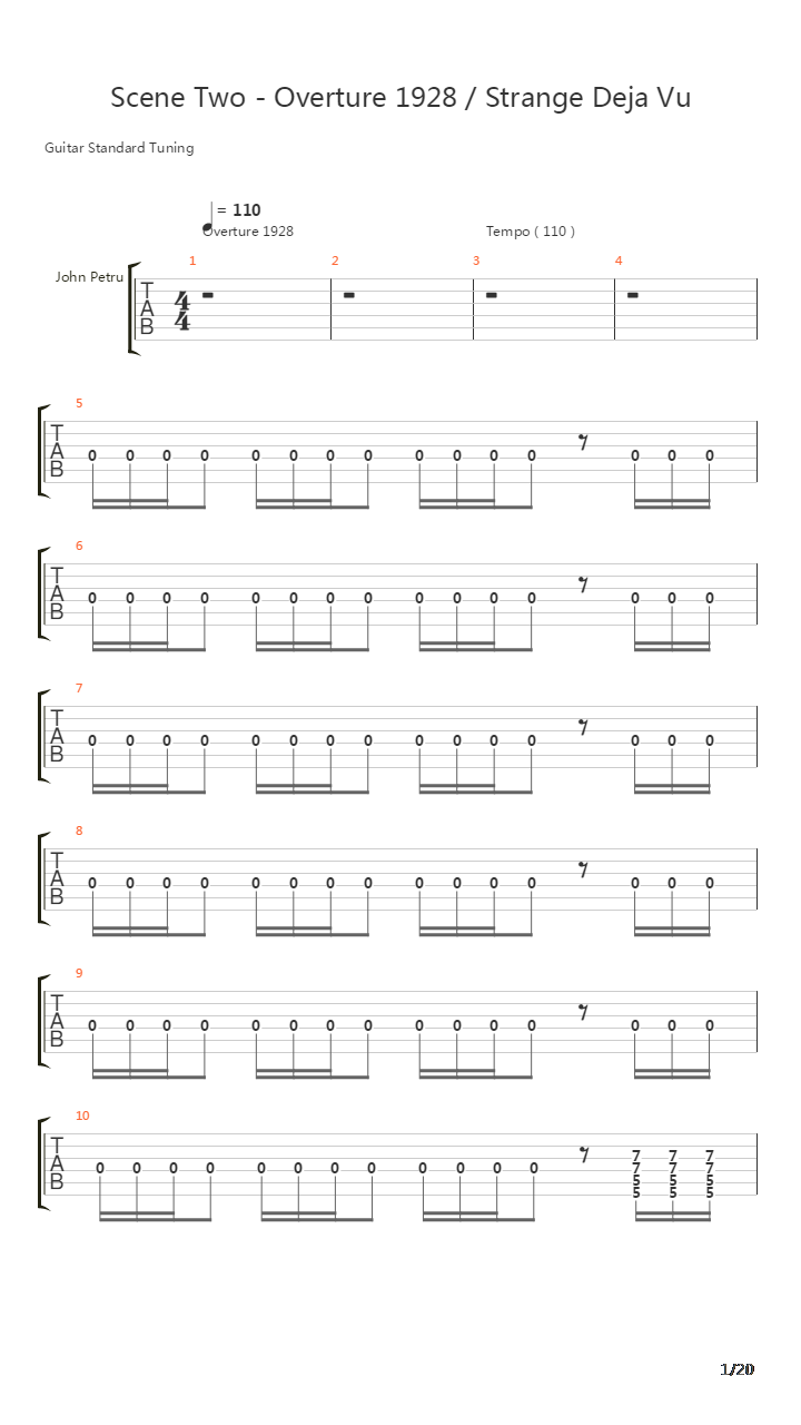 Scene Two - Overture 1928 Strange Deja Vu吉他谱