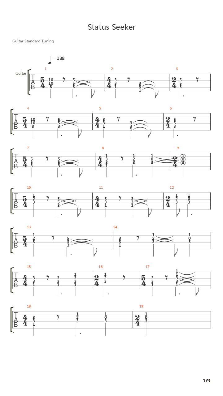 Status Seeker吉他谱