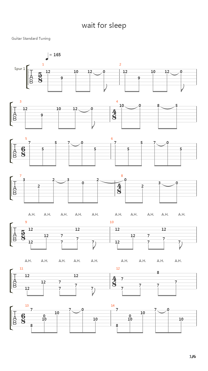 Wait For Sleep吉他谱
