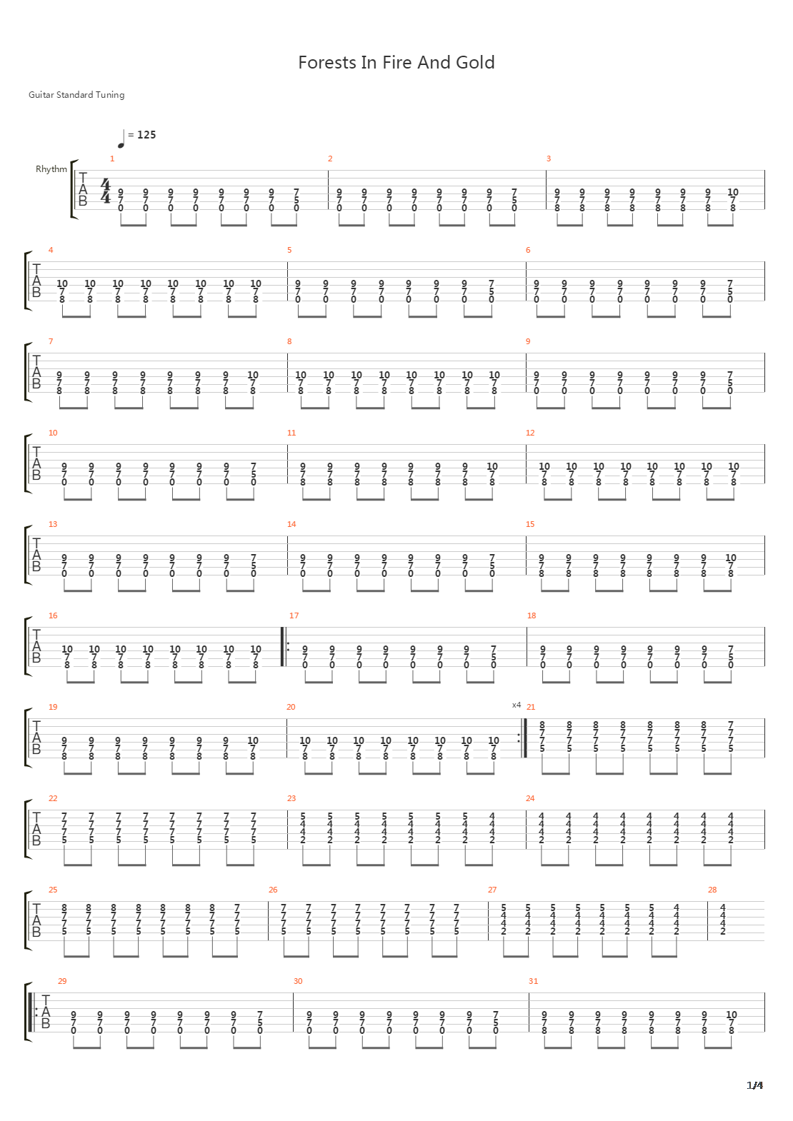 Forests In Fire And Gold吉他谱