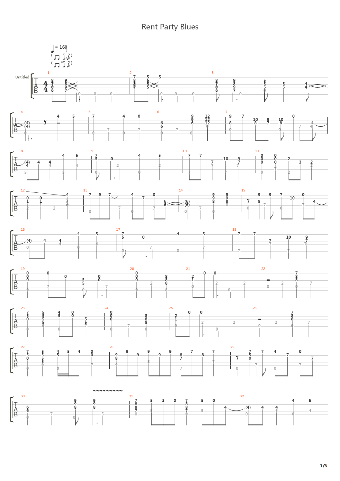 Rent Party Blues吉他谱