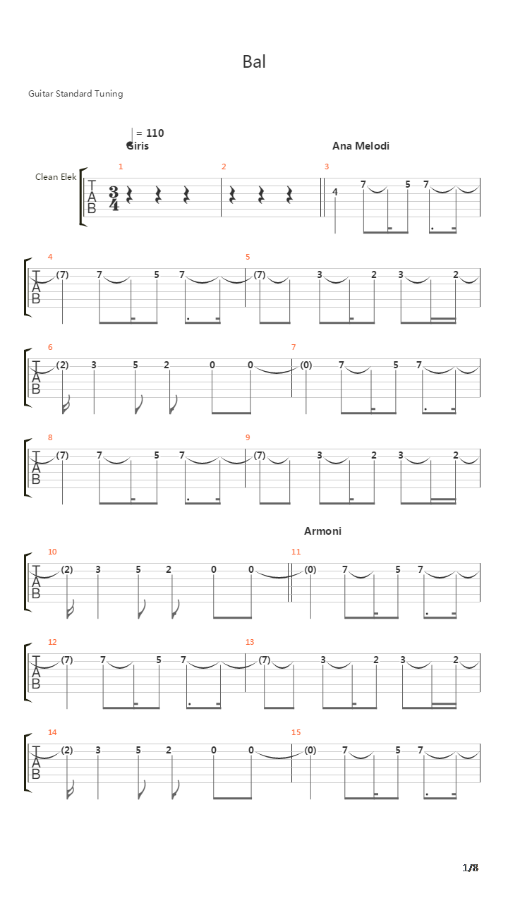 Bal吉他谱