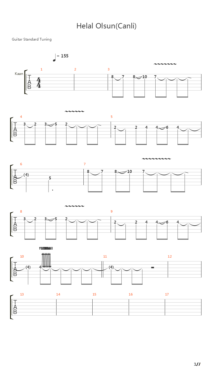 Helal Olsun(Canlı)吉他谱