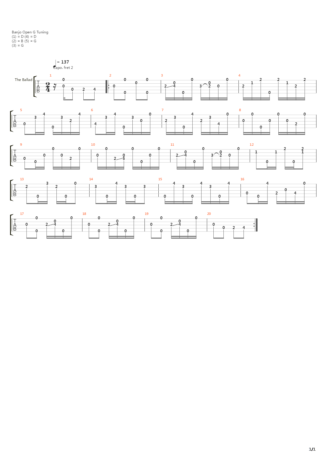 Balladofjedclampett吉他谱