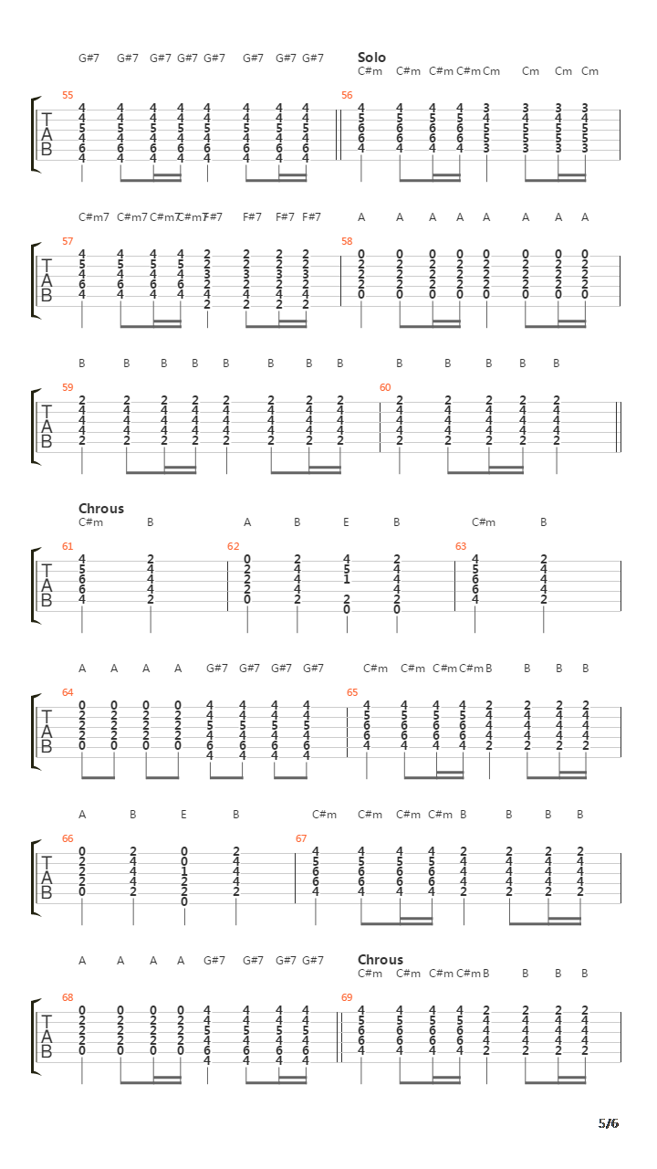 Salong吉他谱