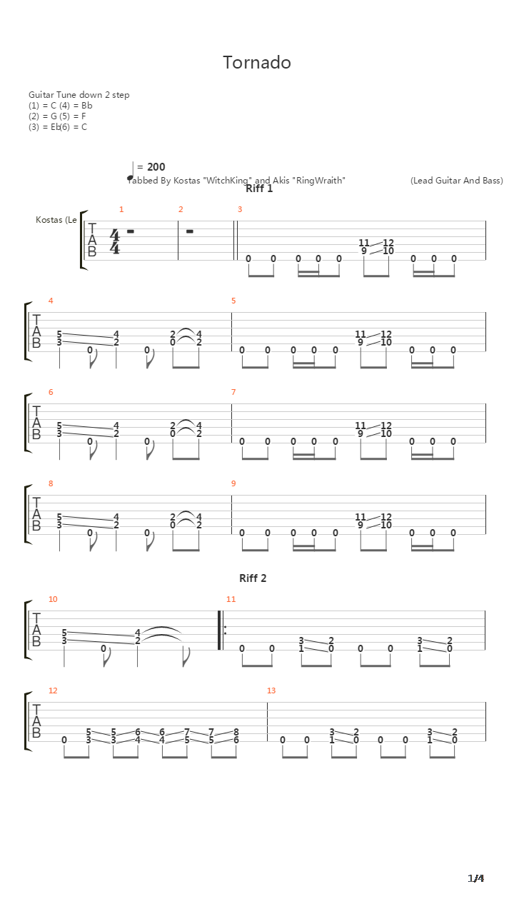 The Tornado吉他谱