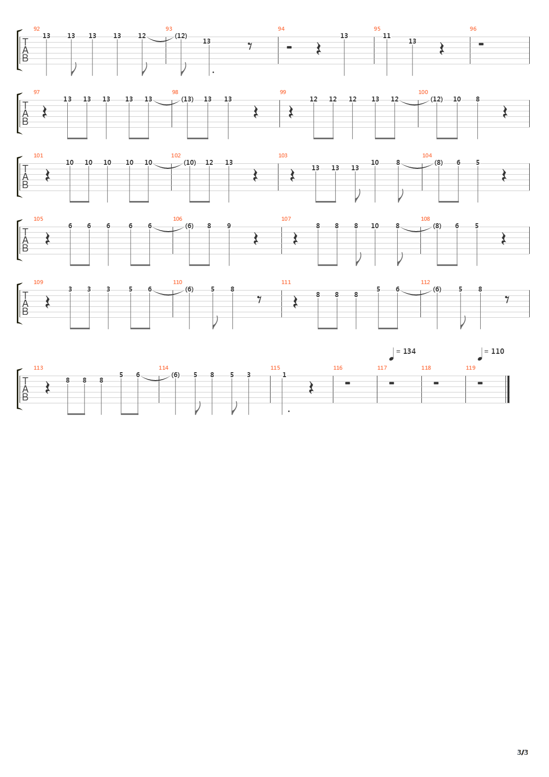 La Dernière Séance吉他谱