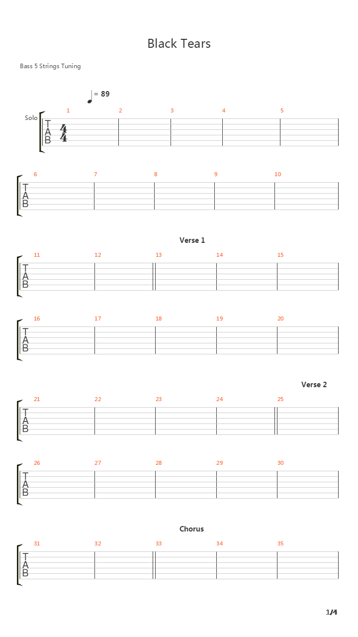 Black Tears (6strings Version)吉他谱