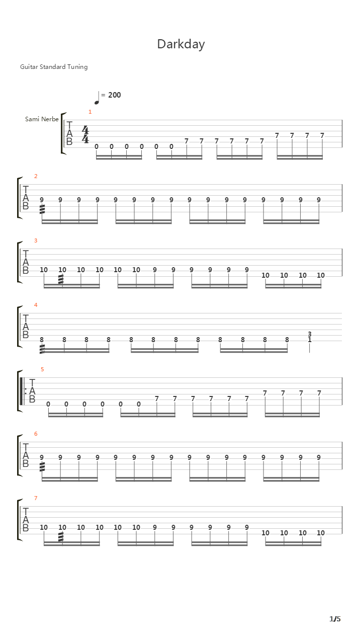 Dark Day吉他谱