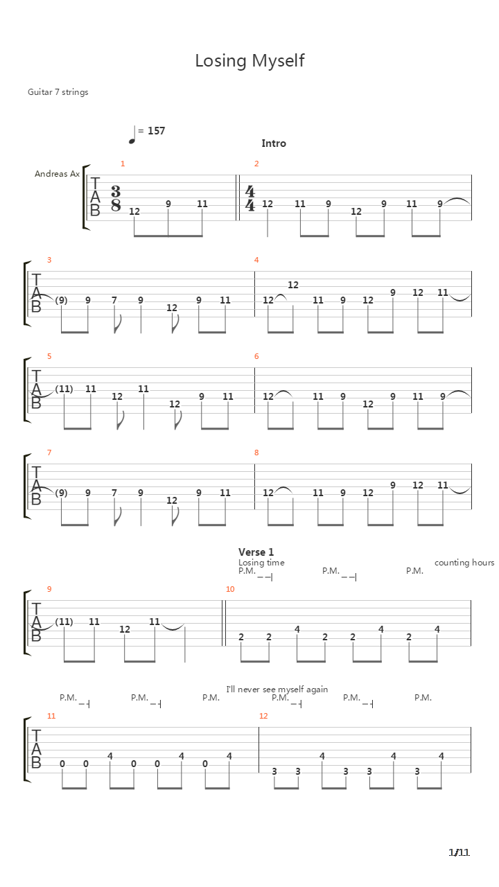 Losing Myself吉他谱